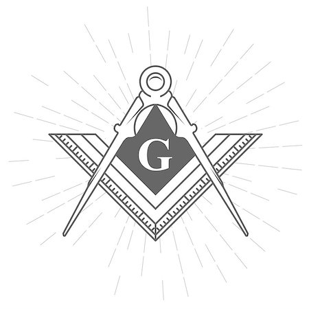 Freemason symbol - illuminati logo with compasses and ruler Stock Photo - Budget Royalty-Free & Subscription, Code: 400-08980601