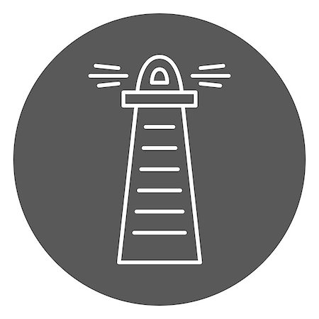 simsearch:400-04272525,k - White outline lighthouse icon on gray background Stock Photo - Budget Royalty-Free & Subscription, Code: 400-08980721