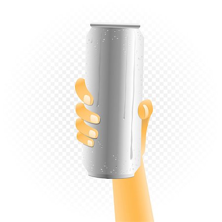 person holding a drink can - Big can of drink template hold up in hand isolated on white transparent background. Metal bottle show concept with water condensate Stock Photo - Budget Royalty-Free & Subscription, Code: 400-08997518