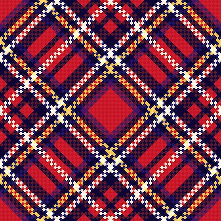 simsearch:400-07215658,k - Diagonal seamless checkered vector pattern mainly in red and blue hues Stock Photo - Budget Royalty-Free & Subscription, Code: 400-08998007