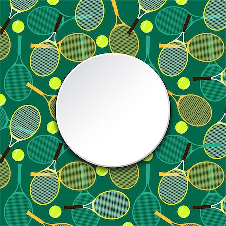 Pattern with tennis rackets and balls.Invitation card. Stock Photo - Budget Royalty-Free & Subscription, Code: 400-08998110