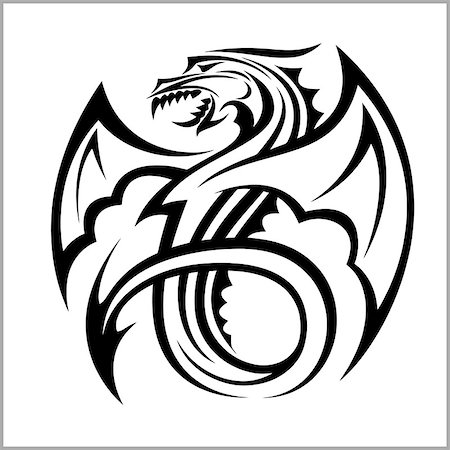 Dragon logo,Dragon,Vector Logo Template isolated on white Photographie de stock - Aubaine LD & Abonnement, Code: 400-08998183