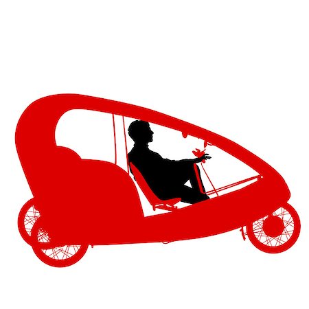 simsearch:400-08938779,k - Silhouette of a tricycle male on white background. Stock Photo - Budget Royalty-Free & Subscription, Code: 400-08999713