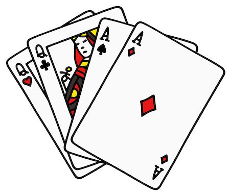 face cards queen - Hand funny drawing of two pair Stock Photo - Budget Royalty-Free & Subscription, Code: 400-08999991