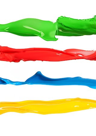 simsearch:400-06628918,k - Colorful liquid paint splashes different colors lines on white background Photographie de stock - Aubaine LD & Abonnement, Code: 400-09009618