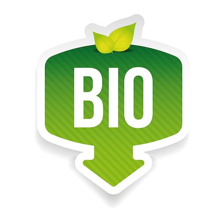 Bio green label with leaves vector Stock Photo - Budget Royalty-Free & Subscription, Code: 400-09001507