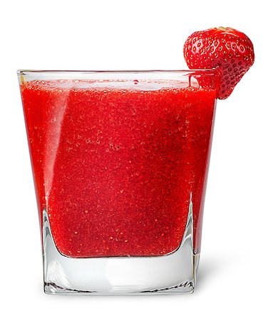 simsearch:824-07586355,k - Strawberry smoothie in glass isolated on white background Stock Photo - Budget Royalty-Free & Subscription, Code: 400-09011083