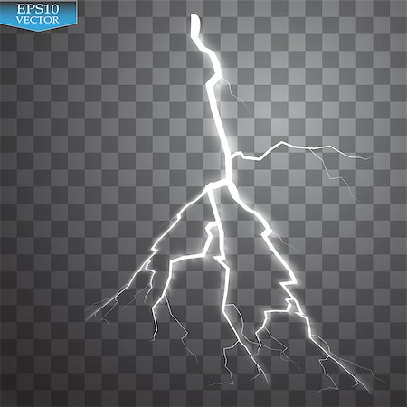 storm lightning - Set of lightnings. Thunder-storm and lightnings. Magic and bright lighting effects. Vector Illustration Stock Photo - Budget Royalty-Free & Subscription, Code: 400-09011502