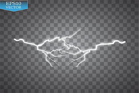 simsearch:400-04256241,k - Set of lightnings. Thunder-storm and lightnings. Magic and bright lighting effects. Vector Illustration Stock Photo - Budget Royalty-Free & Subscription, Code: 400-09011503