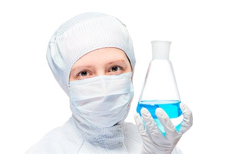 simsearch:400-09011632,k - portrait of a successful experienced laboratory with bulb on a white background Stock Photo - Budget Royalty-Free & Subscription, Code: 400-09011755