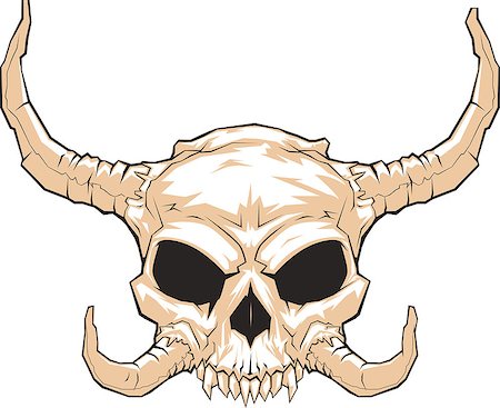 Frightening horned skull Stock Photo - Budget Royalty-Free & Subscription, Code: 400-09028418