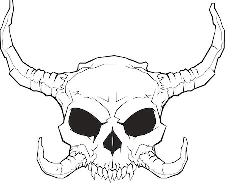 Frightening horned skull Stock Photo - Budget Royalty-Free & Subscription, Code: 400-09028419