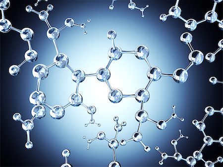 simsearch:400-08413057,k - Abstract molecular structure with glass material. On blue background. 3d render Stock Photo - Budget Royalty-Free & Subscription, Code: 400-09029198