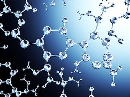 simsearch:400-08413057,k - Abstract molecular structure with glass material. On blue background. 3d render Stock Photo - Budget Royalty-Free & Subscription, Code: 400-09029520