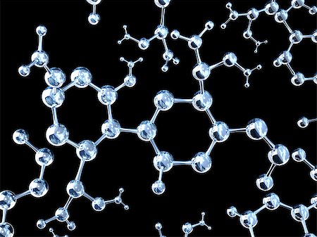 simsearch:400-08413057,k - Abstract molecular structure with glass material. Isolated on black background. 3d render Stock Photo - Budget Royalty-Free & Subscription, Code: 400-09029686