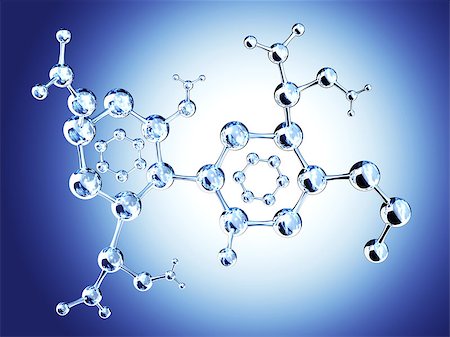 simsearch:400-08413057,k - Abstract molecular structure with glass material. On blue background. 3d render Stock Photo - Budget Royalty-Free & Subscription, Code: 400-09029864