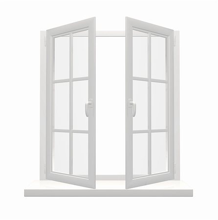 simsearch:400-07820254,k - Opened window. Isolated on white background. 3d render Stock Photo - Budget Royalty-Free & Subscription, Code: 400-09030091