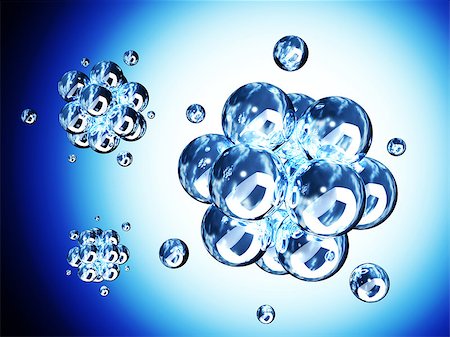 simsearch:400-08413057,k - Abstract molecular structure with glass material. On blue background. 3d render Stock Photo - Budget Royalty-Free & Subscription, Code: 400-09031200