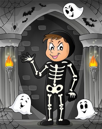 Boy in Halloween costume theme image 1 - eps10 vector illustration. Stock Photo - Budget Royalty-Free & Subscription, Code: 400-09031408