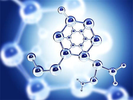 simsearch:400-08413057,k - Abstract molecular structure with glass material. On blue background. 3d render Stock Photo - Budget Royalty-Free & Subscription, Code: 400-09031505