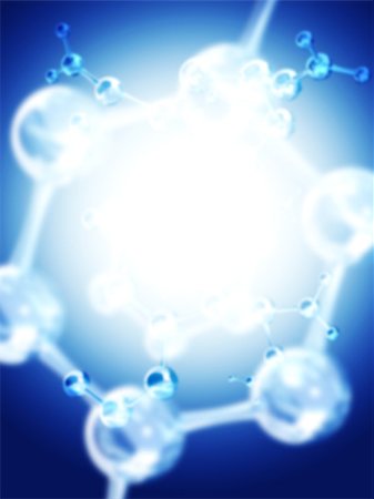 simsearch:400-08413057,k - Abstract blurred background of blue color with molecular structure. 3d render Stock Photo - Budget Royalty-Free & Subscription, Code: 400-09032642