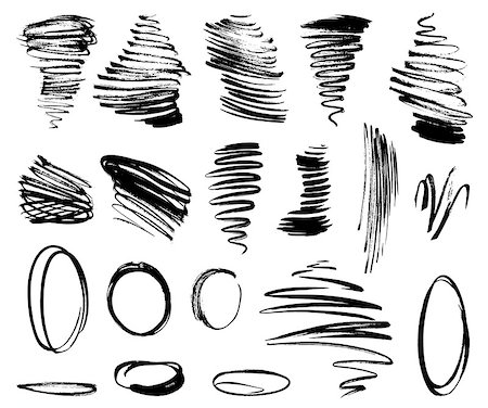 simsearch:400-07838679,k - Set of grunge painted vector stains, textured black ink brush strokes, modern grunge elements Stock Photo - Budget Royalty-Free & Subscription, Code: 400-09046524