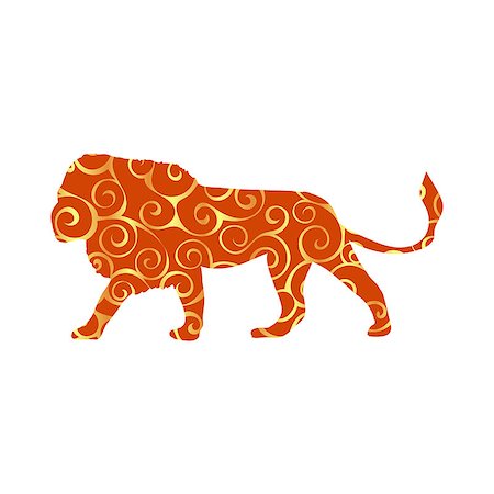 simsearch:400-08255624,k - Lion predator color silhouette animal. Vector Illustrator. Stock Photo - Budget Royalty-Free & Subscription, Code: 400-09046912