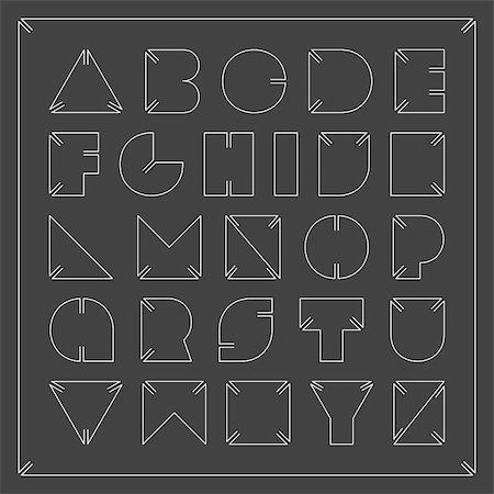 Contour font. Vector minimalistic english alphabet. Creative latin letters. Stock Photo - Budget Royalty-Free & Subscription, Code: 400-09049180