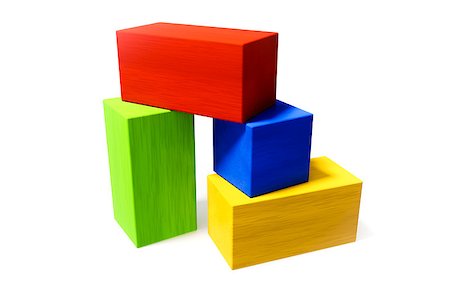 simsearch:400-06097126,k - 3d illustration of some colorful building blocks Stock Photo - Budget Royalty-Free & Subscription, Code: 400-09050838