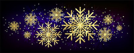 simsearch:400-07087316,k - Golden glitter gorgeous snowflake. Luxurious christmas design element with golden glitter snowflake, golden dust and sparkles. Golden snowflake vector illustration. Stock Photo - Budget Royalty-Free & Subscription, Code: 400-09051095