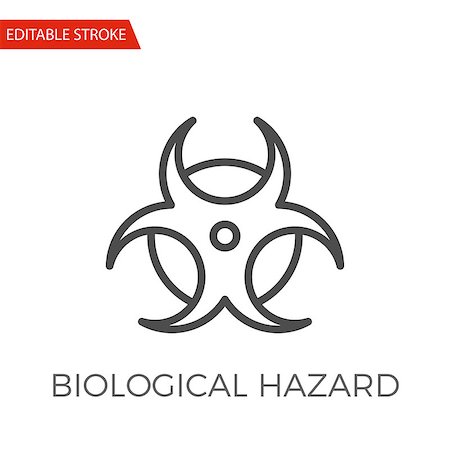 simsearch:400-04340735,k - Biological Hazard Thin Line Vector Icon. Flat Icon Isolated on the White Background. Editable Stroke EPS file. Vector illustration. Stock Photo - Budget Royalty-Free & Subscription, Code: 400-09052633