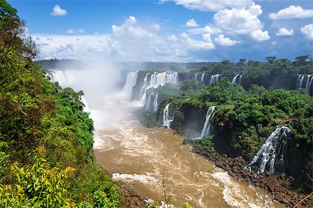 parana river - iguazu falls national park. tropical waterfalls and rainforest landscape Stock Photo - Budget Royalty-Free & Subscription, Code: 400-09065174