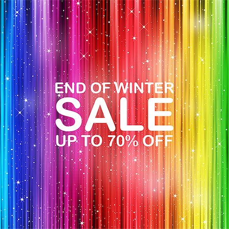 end of the rainbow - End of winter sale concept with discount and rainbow stripe background Stock Photo - Budget Royalty-Free & Subscription, Code: 400-09065257