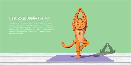 picture of a cat performing vrikshasana, yoga and meditation concept Stock Photo - Budget Royalty-Free & Subscription, Code: 400-09066803