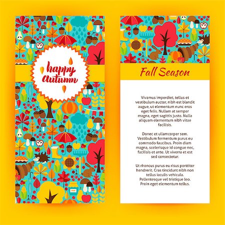 pumpkin leaf pattern - Flyer Template of Happy Autumn. Vector Illustration of Fall Seasonal Concept. Stock Photo - Budget Royalty-Free & Subscription, Code: 400-09067102