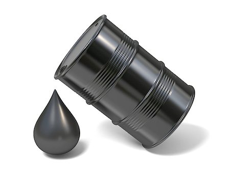 simsearch:400-07982589,k - Black barrel and giant oil drop icon 3D render illustration isolated on white background Stock Photo - Budget Royalty-Free & Subscription, Code: 400-09069405