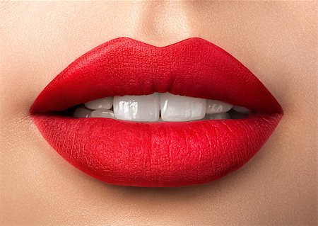 plump girls - Close up view of beautiful woman lips with purple matt lipstick. Open mouth with white teeth. Cosmetology, drugstore or fashion makeup concept. Beauty studio shot. Passionate kiss Stock Photo - Budget Royalty-Free & Subscription, Code: 400-09063130