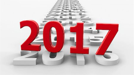 2017 past represents the new year 2017, three-dimensional rendering, 3D illustration Stock Photo - Budget Royalty-Free & Subscription, Code: 400-09063250