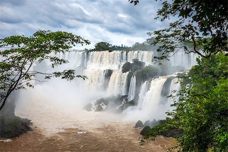 parana river - iguazu falls national park. tropical waterfalls and rainforest landscape Stock Photo - Budget Royalty-Free & Subscription, Code: 400-09063533