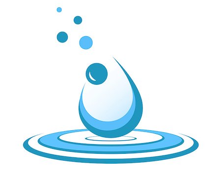water drop symbol with wave and droplet Stock Photo - Budget Royalty-Free & Subscription, Code: 400-09079984