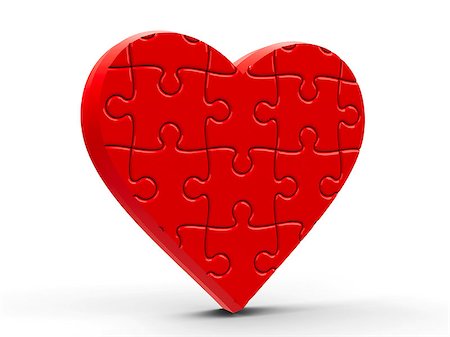 Red puzzle heart represents love and valentine's day, 3d rendering, 3D illustration Stock Photo - Budget Royalty-Free & Subscription, Code: 400-09070470