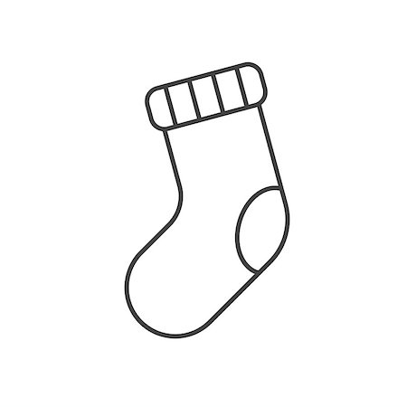 simsearch:400-04149556,k - Christmas sock line icon on white background Stock Photo - Budget Royalty-Free & Subscription, Code: 400-09084284