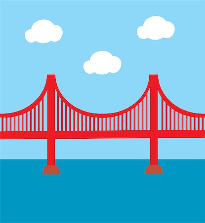 vector illustration of Golden Gate Bridge icon Foto de stock - Super Valor sin royalties y Suscripción, Código: 400-09089624