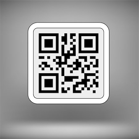 simsearch:400-04048238,k - Product Barcode 2d Square Label on Soft Grey Background. Sample QR Code Ready to Scan with Smart Phone Stock Photo - Budget Royalty-Free & Subscription, Code: 400-09089681