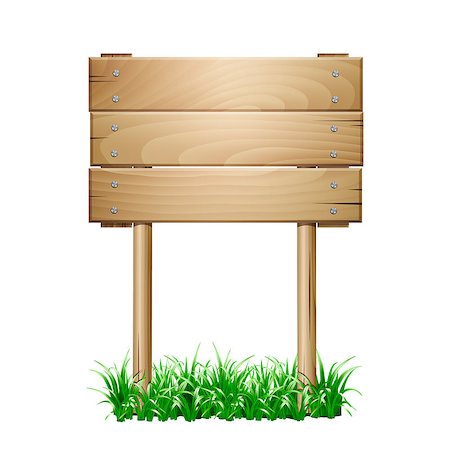 simsearch:400-04229535,k - Wooden signboard in a grass. Vector illustration eps10 Photographie de stock - Aubaine LD & Abonnement, Code: 400-09089879