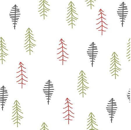 simsearch:400-08491819,k - Seamless pattern with Christmas tree. Winter forest. Photographie de stock - Aubaine LD & Abonnement, Code: 400-09089893