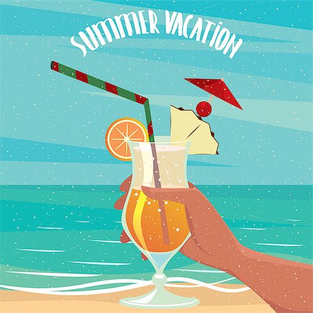 simsearch:400-05944023,k - Woman or man by the sea is holding in hand an exotic cocktail - Holidays or vacation concept Stock Photo - Budget Royalty-Free & Subscription, Code: 400-09089963