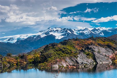 panoramic rock climbing images - Torres del Paine National Park in Autumn, Patagonia, Chile, 2017 Foto de stock - Super Valor sin royalties y Suscripción, Código: 400-09081855