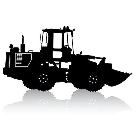 simsearch:400-08791419,k - Silhouette of a heavy loaders with a ladle. Vector illustration. Stock Photo - Budget Royalty-Free & Subscription, Code: 400-09082630