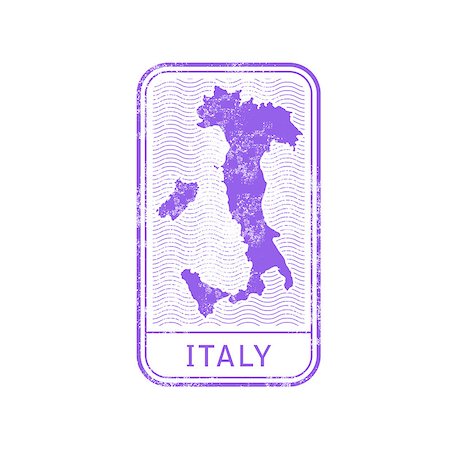 passport stamp - Travel stamp - Italy journey, map outline Stock Photo - Budget Royalty-Free & Subscription, Code: 400-09094143